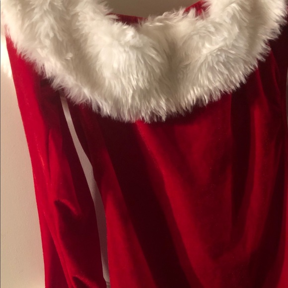 Red Santa Claus sexy Dress with White Fur Trim - Picture 3 of 8